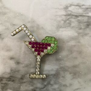 Vintage Idemaria Austrian Crystal Margarita glass Brooch Italy